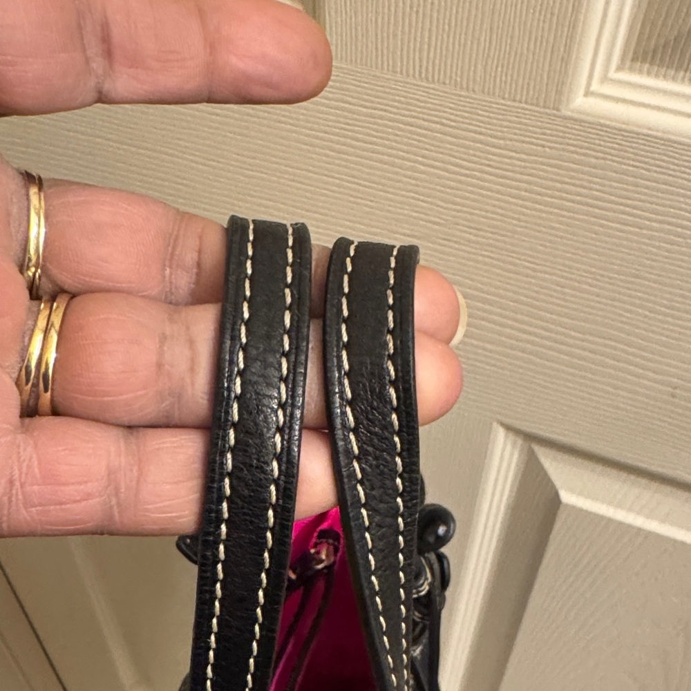 Dooney & Bourke Black Nylon Tote with Brown Suede Base - Picture 12 of 13